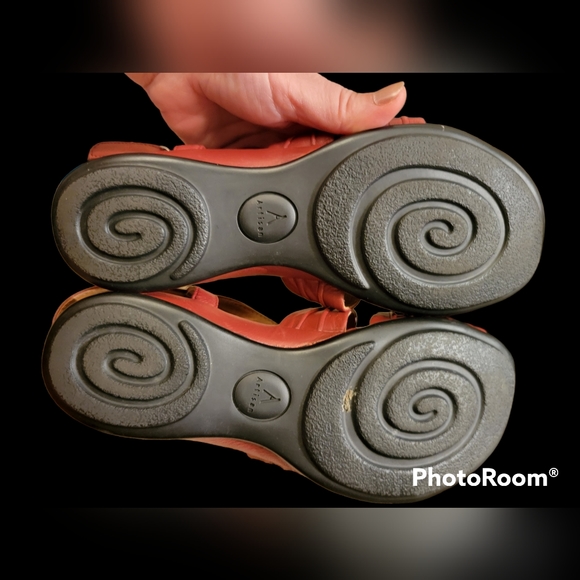 Clarks 8 Sandals Leather Burgundy - Picture 6 of 7